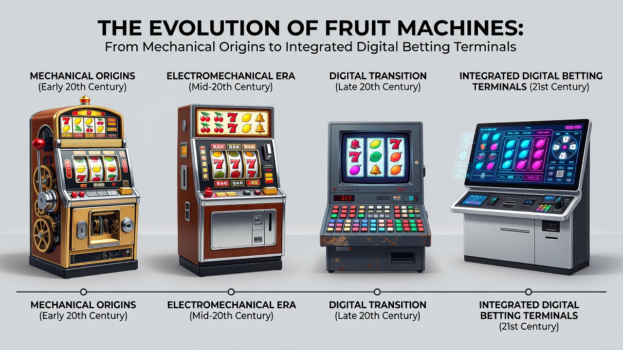Moderne digitale wedterminal met touchscreens en netwerkintegratie in een casino-omgeving